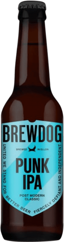 48,95 € 免费送货 | 盒装12个 啤酒 BrewDog Punk IPA Pale Ale 英国 三分之一升瓶 33 cl