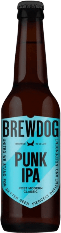 47,95 € Kostenloser Versand | 12 Einheiten Box Bier BrewDog Punk IPA — India Pale Ale Großbritannien Drittelliterflasche 33 cl