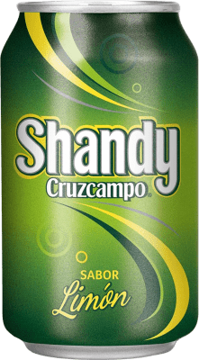 36,95 € 免费送货 | 盒装24个 啤酒 Cruzcampo Shandy Limón 西班牙 铝罐 33 cl