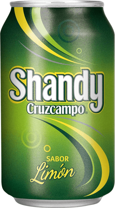 34,95 € Kostenloser Versand | 24 Einheiten Box Bier Cruzcampo Shandy Spanien Dose 33 cl Limón — Zitrone