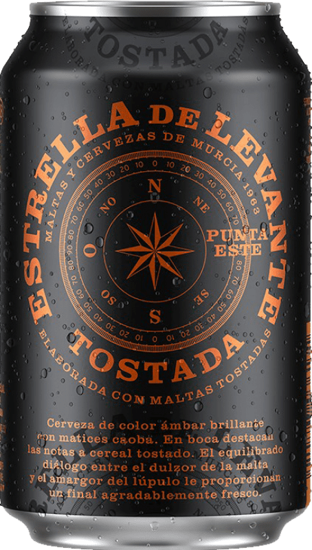 36,95 € Kostenloser Versand | 24 Einheiten Box Bier Estrella de Levante Punta Este Tostada Spanien Alu-Dose 33 cl