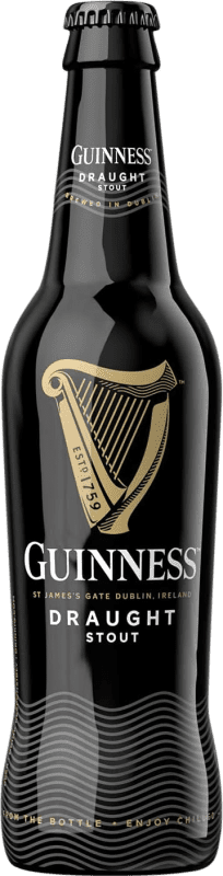 58,95 € 免费送货 | 盒装24个 啤酒 Guinness Dark Ale — 深色, Draught — 生啤, Stout — 世涛 爱尔兰 三分之一升瓶 33 cl