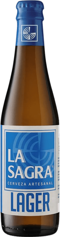 93,95 € Envio grátis | Caixa de 24 unidades Cerveja La Sagra Lager Espanha Garrafinha Terço 33 cl