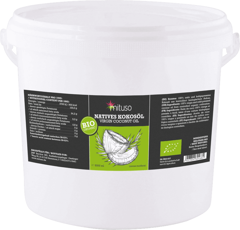 135,95 € Envío gratis | Aceite Vegetal Mituso Virgen Sri Lanka Organic — Ecológico Botella Especial 5 L Coco