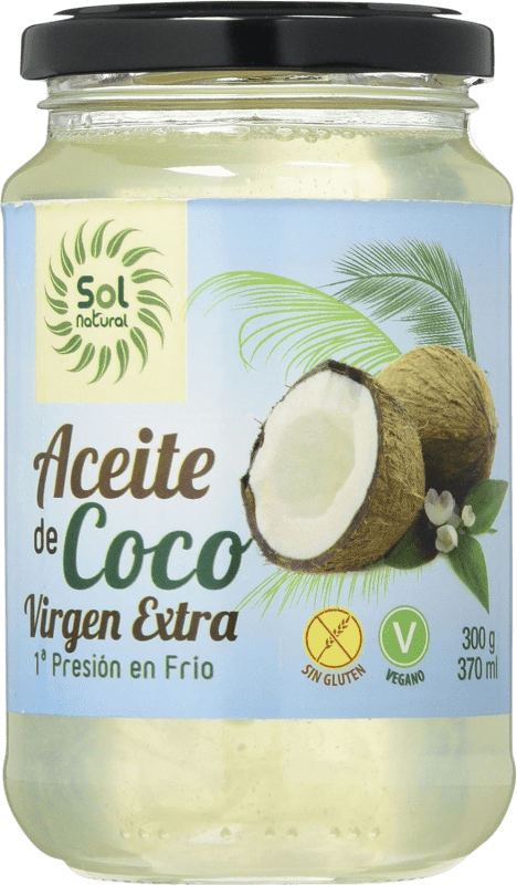 26,95 € Envío gratis | Aceite de Cocina ‎Solnatural Virgen Extra Coco Bio España Media Botella 37 cl