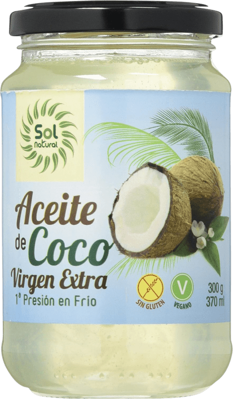28,95 € Envío gratis | Aceite Vegetal Solnatural Virgen España Bio — Biológico Media Botella 37 cl Coco