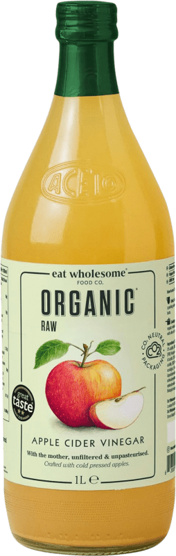 28,95 € Envío gratis | Vinagre Eat Wholesome Sidra de Manzana sin Filtrar Vidrio Ecológico Reino Unido Botella 1 L