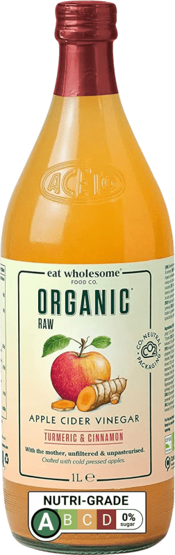 25,95 € 送料無料 | 酢 Eat Wholesome Sidra de Manzana sin Filtrar Cúrcuma Canela Ecológico イギリス ボトル 1 L