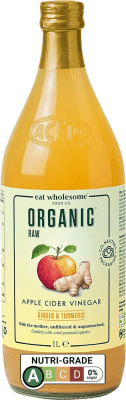 25,95 € Envio grátis | Vinagre Eat Wholesome Sin Filtrar — Não Filtrado Reino Unido Organic — Bio 1 L Red Hot Chilli — Malagueta Vermelha, Cúrcuma, Jengibre — Gengibre, Manzana — Maçã, Cider — Sidra