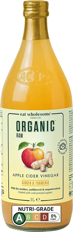 25,95 € 送料無料 | 酢 Eat Wholesome Sidra de Manzana sin Filtrar Jengibre Cúrcuma Chile Orgánico イギリス ボトル 1 L