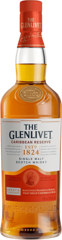 79,95 € Envoi gratuit | Single Malt Whisky Glenlivet Caribbean Réserve Royaume-Uni Bouteille 70 cl
