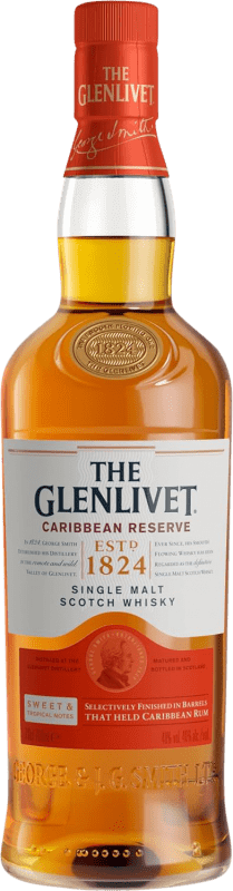 79,95 € Spedizione Gratuita | Whisky Single Malt Glenlivet Caribbean Riserva Regno Unito Bottiglia 70 cl