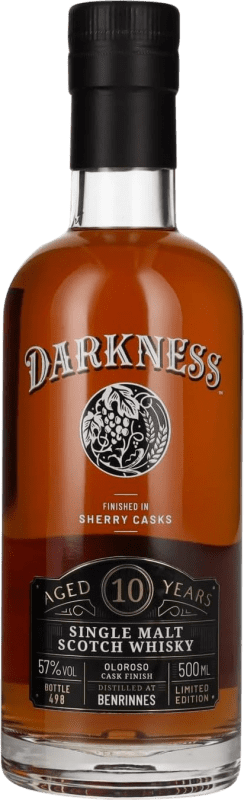 112,95 € 免费送货 | 威士忌单一麦芽威士忌 Darkness Benrinnes Oloroso Cask 英国 10 岁 瓶子 Medium 50 cl