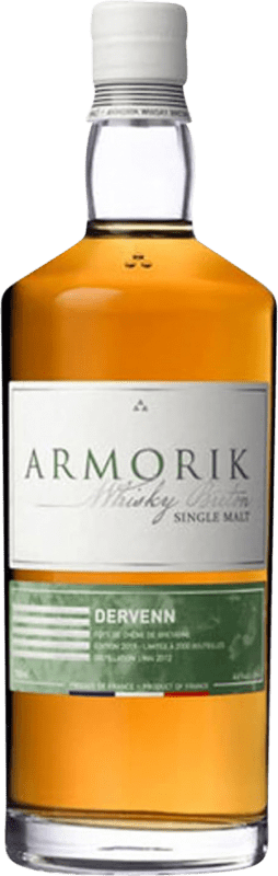 133,95 € Envio grátis | Whisky Single Malt Armorik Dervenn Breton França Garrafa 70 cl