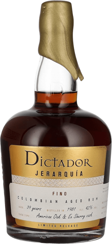 749,95 € Envío gratis | Ron Dictador Jerarquía Fino Colombia 39 Años Botella 70 cl