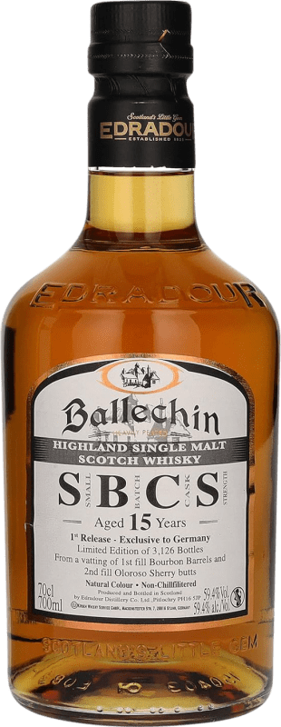 193,95 € Бесплатная доставка | Виски из одного солода Edradour Ballechin First Release SBCS Small Batch Cask Strength горная местность Объединенное Королевство 15 Лет бутылка 70 cl