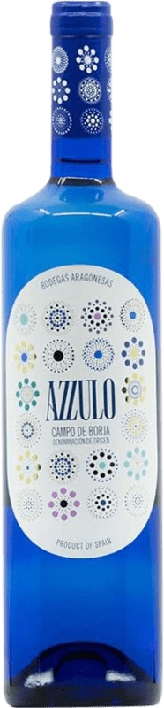 6,95 € Envío gratis | Vino Blanco Bodegas Aragonesas Azzulo Viura Chardonnay Semiseco D.O. Campo de Borja Aragón España Viura, Chardonnay Botella 75 cl