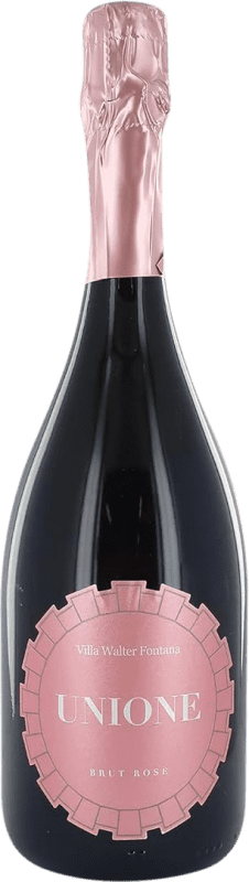 41,95 € Бесплатная доставка | Розовое игристое вино Villa Walter Fontana Unione Brut — брют Classico Superiore, Millesimato, Rosé — Розе D.O.C. Valtellina Италия Nebbiolo — Неббиоло Бутылка 75 cl
