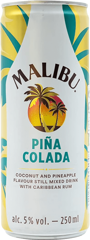 59,95 € Free Shipping | 12 units box Rum Malibu Piña Colada Barbados Can 25 cl