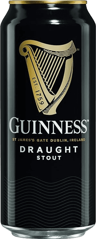 116,95 € 免费送货 | 盒装24个 啤酒 Guinness Draft 爱尔兰 铝罐 37 cl