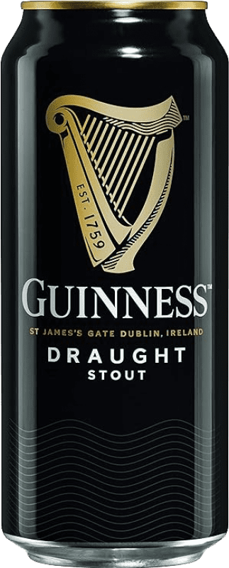 111,95 € Envio grátis | Caixa de 24 unidades Cerveja Guinness Draught — De Pressão, Stout Irlanda Lata 37 cl