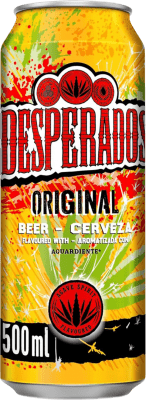 79,95 € Envio grátis | Caixa de 24 unidades Cerveja Desperados Original al Tequila Espanha Lata 50 cl