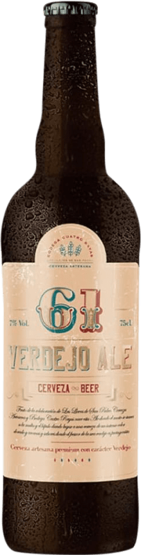 86,95 € Kostenloser Versand | 6 Einheiten Box Bier Cuatro Rayas 61 Sesenta y Uno Verdejo Ale Kastilien und León Spanien Flasche 75 cl