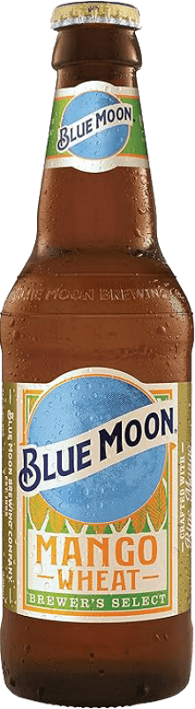 22,95 € 免费送货 | 盒装12个 啤酒 Blue Moon 捷克共和国 三分之一升瓶 33 cl Mango — 芒果, Wheat — 小麦
