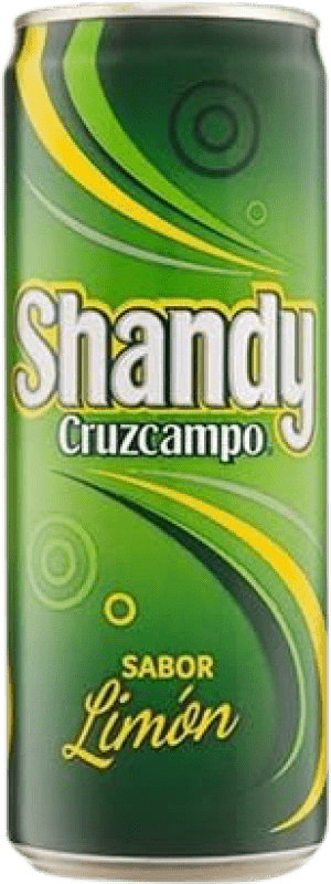 39,95 € Envío gratis | Caja de 24 unidades Cerveza Cruzcampo Shandy España Lata 33 cl Limón