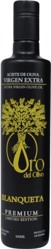 28,95 € Kostenloser Versand | Olivenöl Oro del Olivo Blanqueta Limitierte Edition, Premium, E-NOL Extra Nativ Spanien Medium-Flasche 50 cl