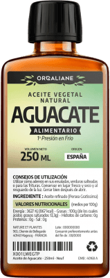 10,95 € Envio grátis | Óleo de Cozinha Orgaliane Aguacate Espanha Garrafa Pequena 25 cl