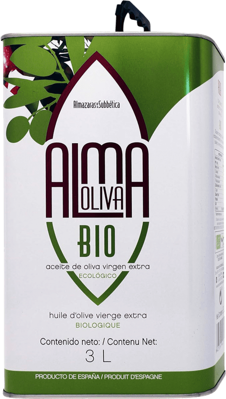 22,95 € Envío gratis | Aceite de Oliva ‎Almazaras de la Subbética Almaoliva Virgen Extra Ecológico España Lata Especial 3 L