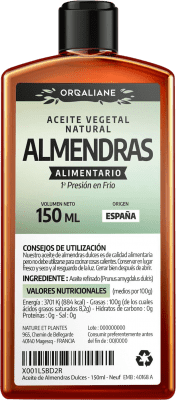 8,95 € Envío gratis | Aceite Vegetal Orgaliane España Botellín 15 cl Almendra