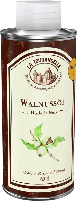 16,95 € Envio grátis | Caixa de 3 unidades Óleo de Cozinha La Tourangelle Nuez França Lata Especial 25 cl