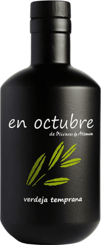 48,95 € Free Shipping | Olive Oil Olivares de Altomira Verde — Green, EVOO Extra Virgin Spain Eco — Organic Medium Bottle 50 cl
