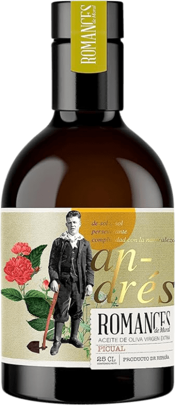 65,95 € Kostenloser Versand | 4 Einheiten Box Olivenöl Romances de Moral. Virgen Extra Spanien Picual Kleine Flasche 25 cl