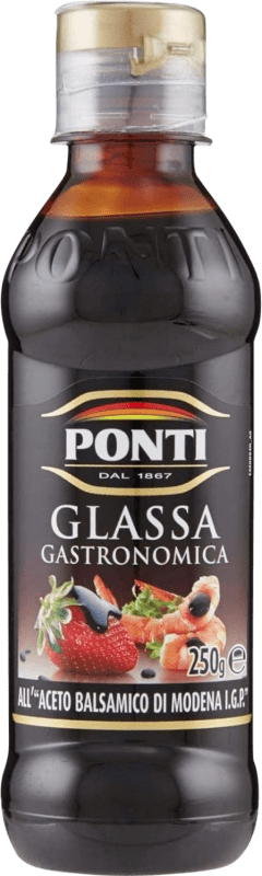 8,95 € Spedizione Gratuita | Scatola da 3 unità Aceto Ponti Glassa Balsamico D.O.C. Modena Italia Bottiglietta 25 cl