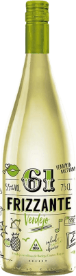 9,95 € Spedizione Gratuita | Spumante bianco Cuatro Rayas 61 Sesenta y Uno Frizzante Blanco Castilla y León Spagna Verdejo Bottiglia 75 cl