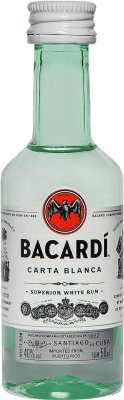 23,95 € 免费送货 | 盒装10个 朗姆酒 Bacardí 巴哈马 小瓶装 5 cl