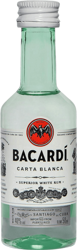 21,95 € 送料無料 | 10個入りボックス ラム Bacardí プエルトリコ ミニチュアボトル 5 cl