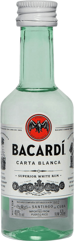 23,95 € Spedizione Gratuita | Scatola da 10 unità Rum Bacardí Bahamas Bottiglietta Mignon 5 cl