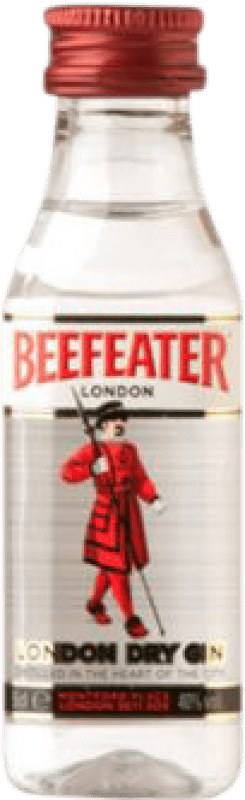 27,95 € Envio grátis | Caixa de 12 unidades Gin Beefeater Reino Unido Garrafa Miniatura 5 cl