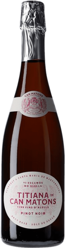 25,95 € Envio grátis | Espumante rosé Can Matons Titiana Rosat Brut D.O. Alella Catalunha Espanha Pinot Preto Garrafa 75 cl