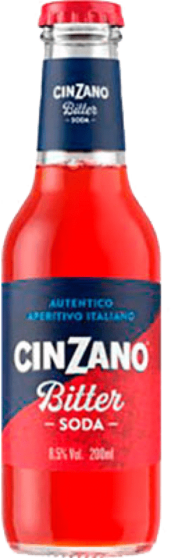 9,95 € Envio grátis | Caixa de 3 unidades Refrescos e Mixers Cinzano Bitter Soda Itália Garrafa Pequena 20 cl