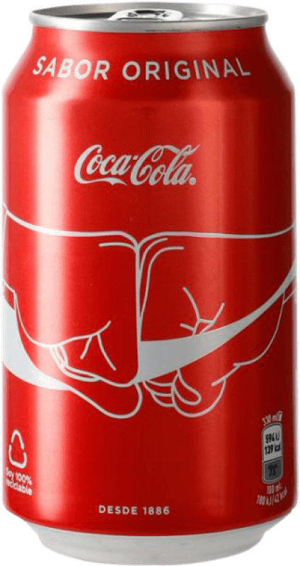 32,95 € Envío gratis | Caja de 24 unidades Refrescos y Mixers Coca-Cola España Lata 33 cl