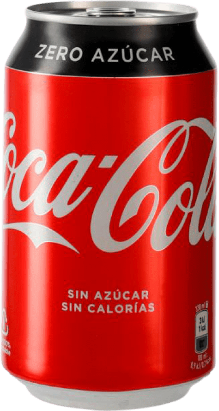 29,95 € Envío gratis | Caja de 24 unidades Refrescos y Mixers Coca-Cola Zero sin Azúcar España Lata 33 cl