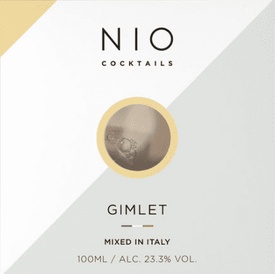 9,95 € Spedizione Gratuita | Cocktail Sour Nio Cocktails Tanqueray Gimlet Dry — Secco Italia Bottiglietta Mignon 10 cl Gin, Lime — Lima