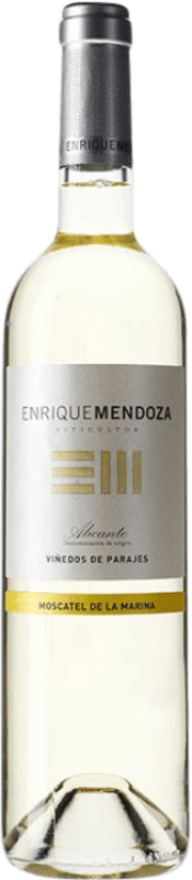 12,95 € Envío gratis | Vino blanco Enrique Mendoza Marina D.O. Alicante Comunidad Valenciana España Moscatel Amarillo Botella 75 cl