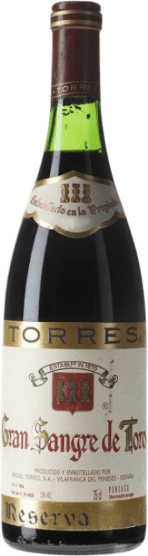 26,95 € Envoi gratuit | Vin rouge Familia Torres Gran Sangre de Toro D.O. Penedès Catalogne Espagne Syrah, Grenache, Carignan Bouteille 75 cl