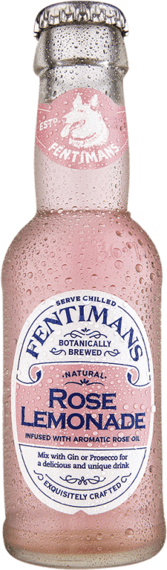 46,95 € Envio grátis | Caixa de 24 unidades Refrigerantes Fentimans Rosé Reino Unido Garrafinha 20 cl Lemonade — Limonada, Roses — Rosas
